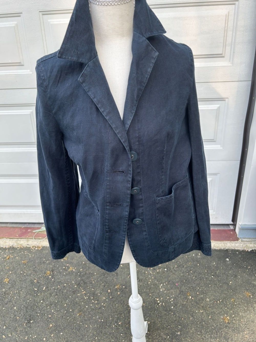 Alfani Navy Casual Button Patch-Pocket Blazer